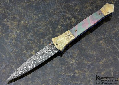 Chuck Gedraitis Custom Knife Black Lip Tahitian Pearl Linerlock Dagger