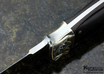 Buster Warenski Custom Knife Desert Ironwood Hunter Engraved by Julie Warenski - Image 6