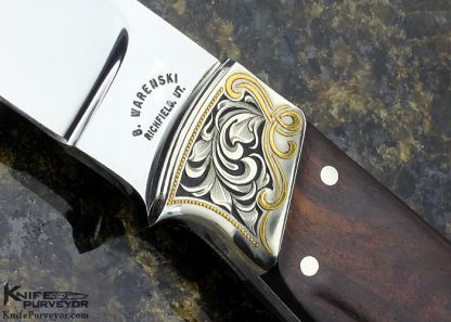 Buster Warenski Custom Knife Desert Ironwood Hunter Engraved by Julie Warenski - Image 2