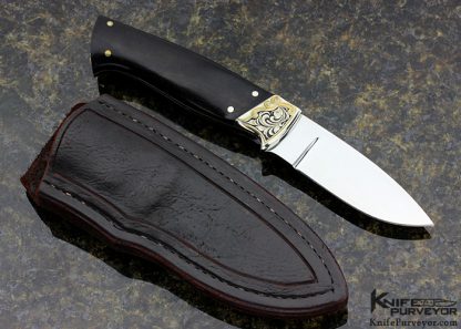 Buster Warenski Custom Knife Desert Ironwood Hunter Engraved by Julie Warenski - Image 3