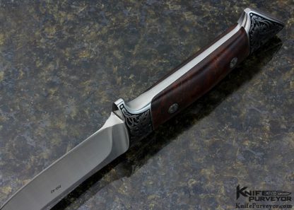 Edmund Davidson Custom Knife Jere Davidson Engraved Desert Ironwood Integral Hunter - Image 6