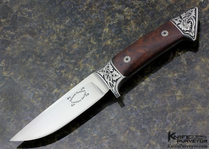 Edmund Davidson Custom Knife Jere Davidson Engraved Desert Ironwood Integral Hunter