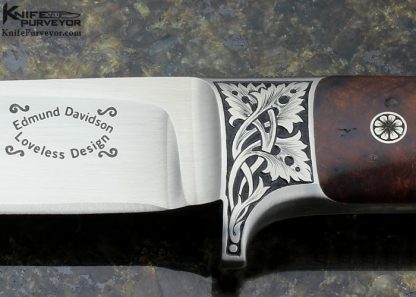 Edmund Davidson Custom Knife Jere Davidson Engraved Desert Ironwood Integral Hunter - Image 2