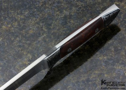 Edmund Davidson Custom Knife Jere Davidson Engraved Desert Ironwood Integral Hunter - Image 5