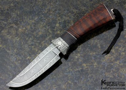 Roger Bergh Custom Knife Snakewood & Layered Damascus Hunter