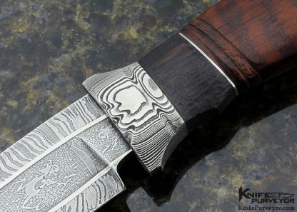 Roger Bergh Custom Knife Snakewood & Layered Damascus Hunter - Image 2