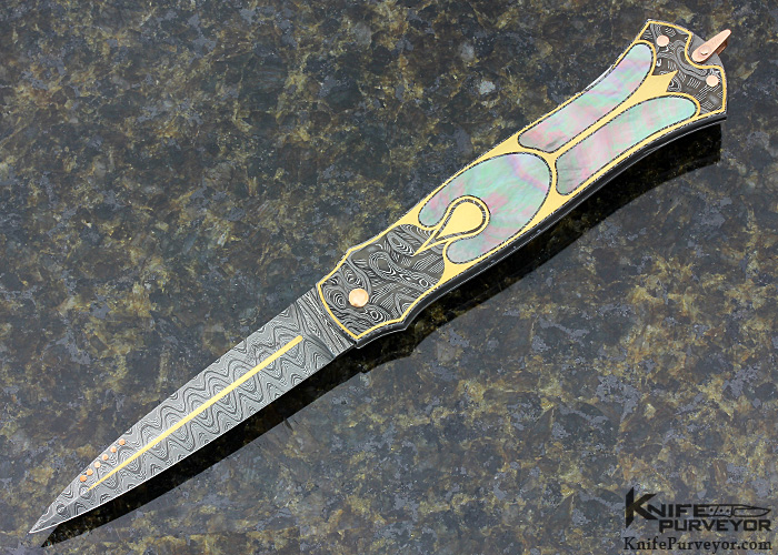 Warren Osborne Custom Knives Tim George Engraved Mike Norris Damascus ...