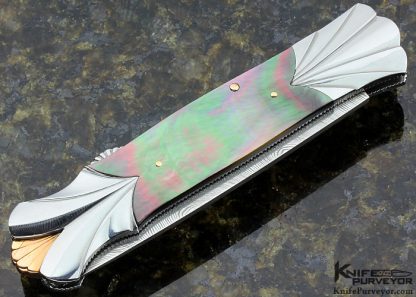 Ken Stegerwalt Custom Knife Black Lip Pearl with 14Kt Gold Lockback - Image 4