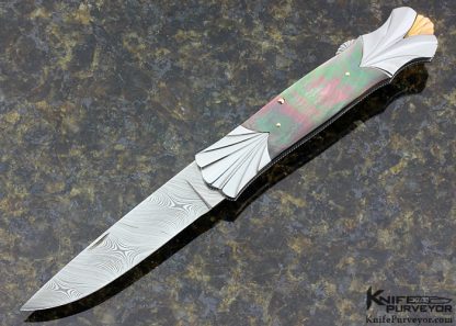 Ken Stegerwalt Custom Knife Black Lip Pearl with 14Kt Gold Lockback