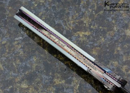 Steven Hill Custom Knife Damascus & Mother of Pearl Linerlock - Image 6