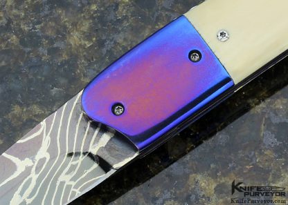 Ivan Van der Merwe Custom Knife Damascus & Titanium Linerlock - Image 2