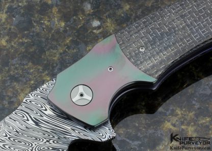 Andre Van Heerden Custom Knife Damasteel, Zirconium & Lightning Strike Carbon Fiber Flipper - Image 2