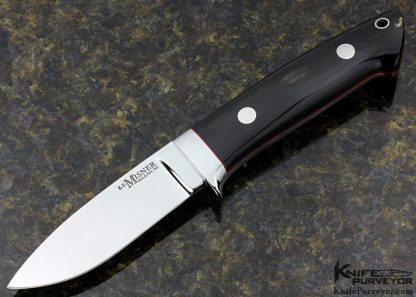 Elton Misner Custom Knife Black Cape Buffalo Bob Loveless Style Drop Point Hunter