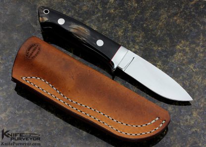 Elton Misner Custom Knife Black Cape Buffalo Bob Loveless Style Drop Point Hunter - Image 2