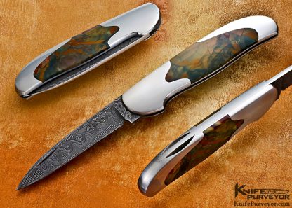 Tom Overeynder Custom Knife Model 13 Semi Inlay Morrisonite Jasper Lockback