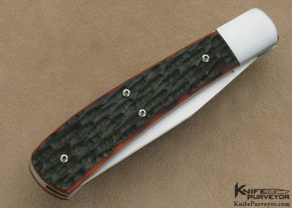 PJ Tomes Custom Knife Amber Jigged Bone Slip Joint - Image 3