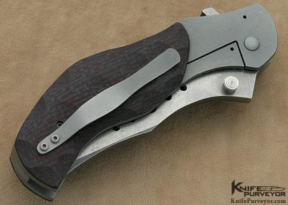 Aaron Frederick Custom Knife S30V with Textured Black & Red Carbon Fiber "Extreme" Linerlock - Image 3