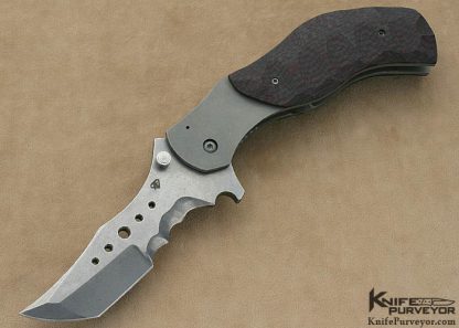 Aaron Frederick Custom Knife S30V with Textured Black & Red Carbon Fiber "Extreme" Linerlock