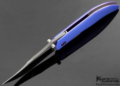 Alan Folts Custom Knife "Sultan" Blue G10 over Purple Anodized Titanium Liners - Image 4