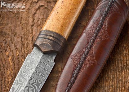 Anders Hogstrom Custom Knife Sole Authorship Damascus "Bootstrapper" - Image 2