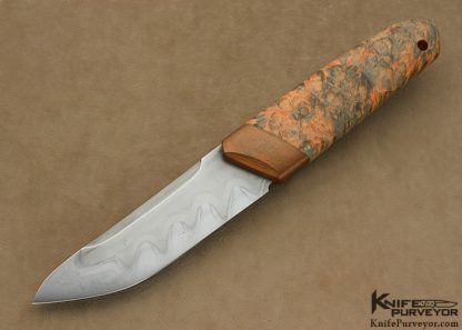 Anders Hogstrom Custom Knife Dyed Elder Box Burlwood "Bull Nose Kwaiken"