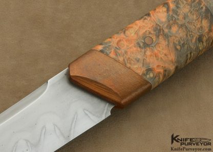 Anders Hogstrom Custom Knife Dyed Elder Box Burlwood "Bull Nose Kwaiken" - Image 2