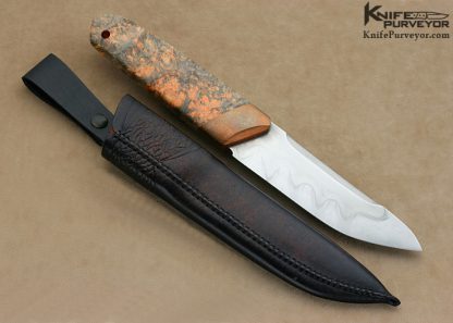 Anders Hogstrom Custom Knife Dyed Elder Box Burlwood "Bull Nose Kwaiken" - Image 3