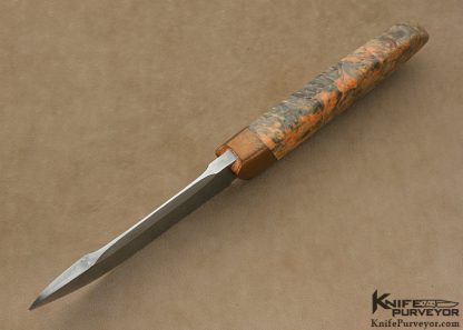 Anders Hogstrom Custom Knife Dyed Elder Box Burlwood "Bull Nose Kwaiken" - Image 4