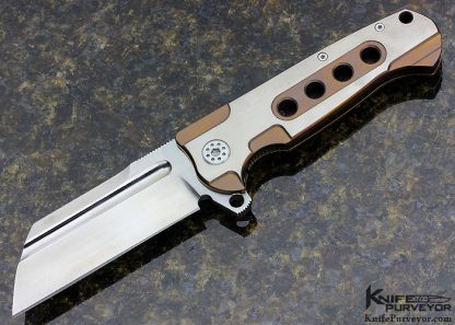 Andre De Villiers Custom Knife AdV Titanium Frame Lock Flipper Large Butcher