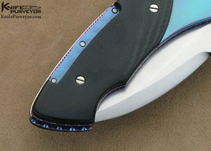 Andre DeVillers Custom Knives Anodized Titanium & Black Micarta Linerlock - Image 5