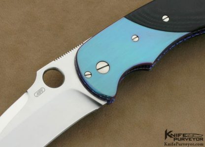 Andre DeVillers Custom Knives Anodized Titanium & Black Micarta Linerlock - Image 2