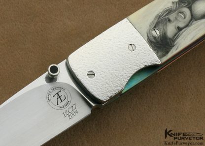 Andre Thorburn Custom Knife Warthog Ivory & Stippled Bolster Linerlock - Image 2