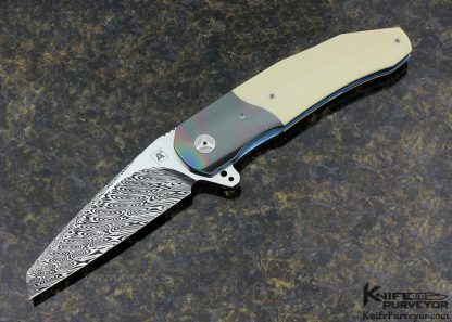 Andre Van Heerden and Andre Thorburn Collaboration Custom Knife Damasteel & Zirconium Model A3 Flipper