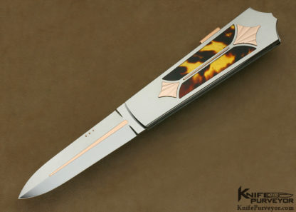 Antonio Fogarizzu Custom Knife Exotic Material with 14Kt Rose Gold Lockback