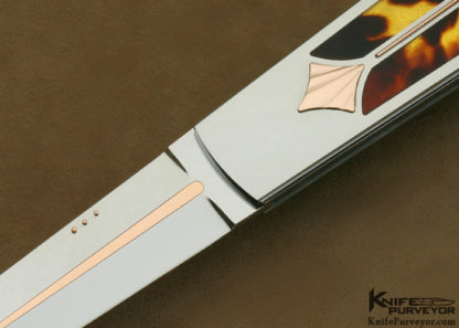 Antonio Fogarizzu Custom Knife Exotic Material with 14Kt Rose Gold Lockback - Image 2