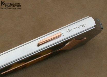 Antonio Fogarizzu Custom Knife Exotic Material with 14Kt Rose Gold Lockback - Image 5