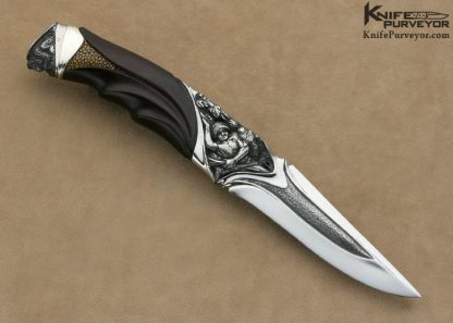 Arpad Bojtos Custom Art Knife Carved Semi Integral "The Rain Forest" - Image 4