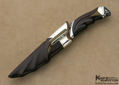 Arpad Bojtos Custom Art Knife Carved Semi Integral "The Rain Forest" - Image 7