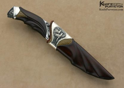 Arpad Bojtos Custom Art Knife Carved Semi Integral "The Rain Forest" - Image 8