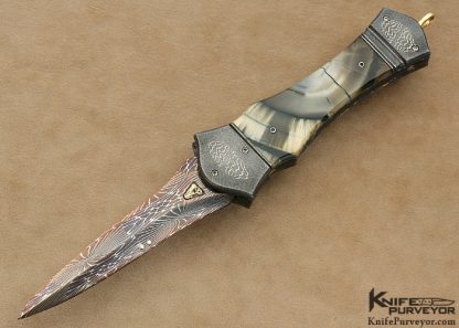 Arthur Whale Custom Knife Damascus Linerlock Dagger