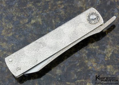 Japanese Higo No Kami Custom Knife Textured Metal Friction Folder - Image 3