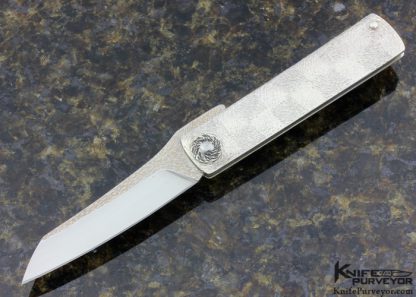 Japanese Higo No Kami Custom Knife Textured Metal Friction Folder