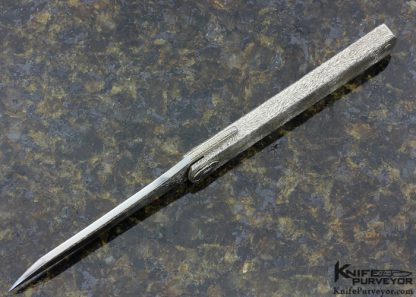 Japanese Higo No Kami Custom Knife Textured Metal Friction Folder - Image 5