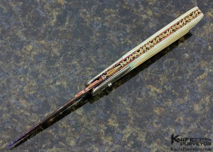 Barry Gallagher Custom Knife Walrus Sole Authorship "Playboy Bunny" Damascus Automatic - Image 4