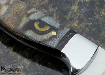 Gaetan Beauchamp Custom Knife Sole Authorship Scrimshawed "Cougar" - Image 3