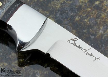 Gaetan Beauchamp Custom Knife Sole Authorship Scrimshawed "Cougar" - Image 4