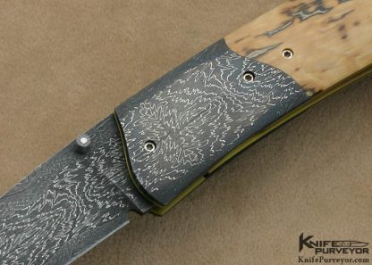 Bill Ankrom Custom Knives  Joel Davis "Turkish Burst" Damascus Linerlock - Image 2