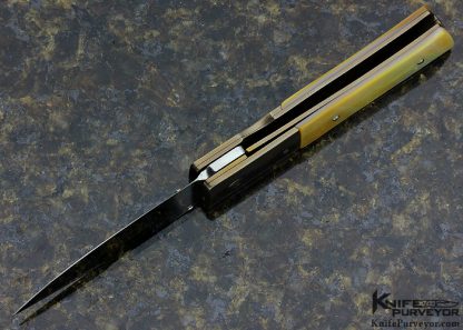 Bill King Custom Knife Gold Lip Pearl & Titanium Linerlock - Image 6