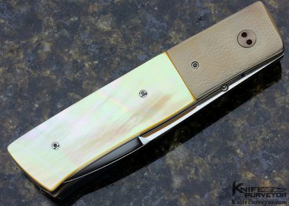 Bill King Custom Knife Gold Lip Pearl & Titanium Linerlock - Image 4