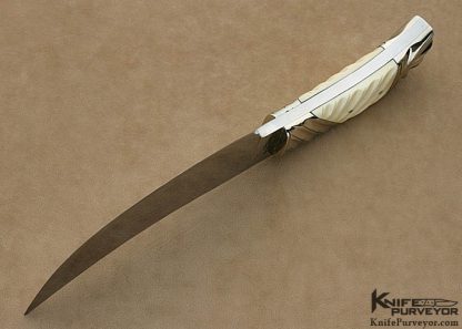 Bill Moran Custom Knife #1 Bill Moran's Personal Skinner with Fluted Nickle Silver & Fluted Pre-ban Elephant Ivory - Image 6